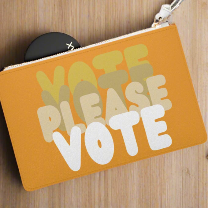 Please Vote in Orange Clutch
