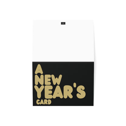 A New Year's Card in Black and Gold Greeting Card Set - 2 Sizes Available, Quantities of 10, 30, 50