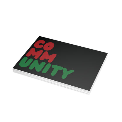 Black Community Postcard Set - 2 Sizes Available, Quantities of 10, 30, 50