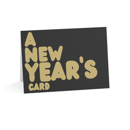 A New Year's Card in Black and Gold Greeting Card Set - 2 Sizes Available, Quantities of 10, 30, 50