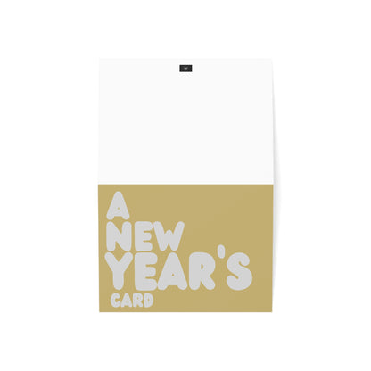 A New Year's Card in Gold and Grey Greeting Card Set - 2 Sizes Available, Quantities of 10, 30, 50