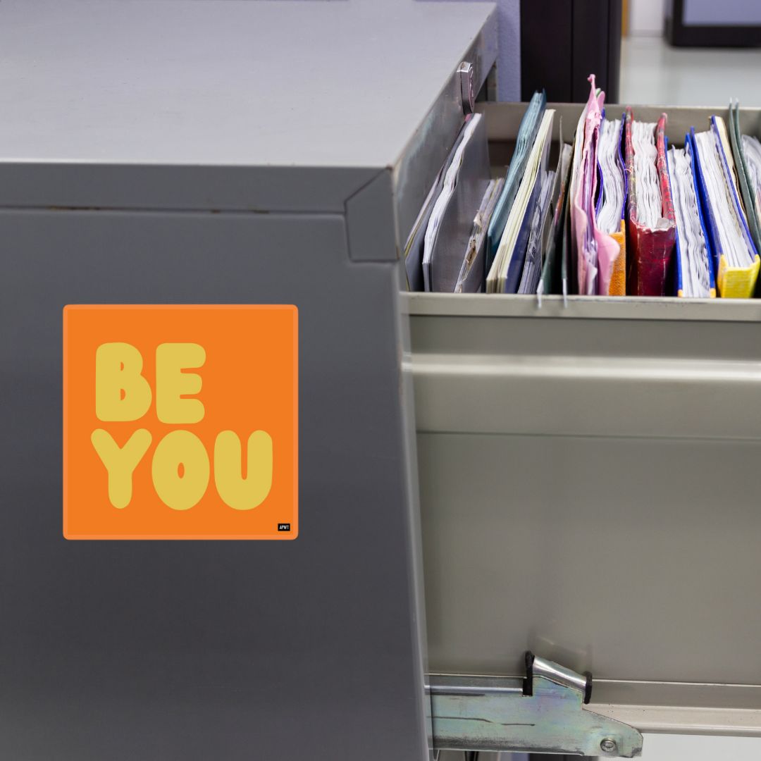 Be You in Orange and Yellow Vinyl Sticker