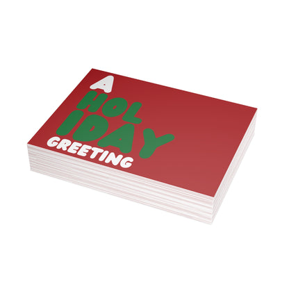 A Holiday Greeting in Red Postcard Set - 2 Sizes Available, Quantities of 10, 30, 50