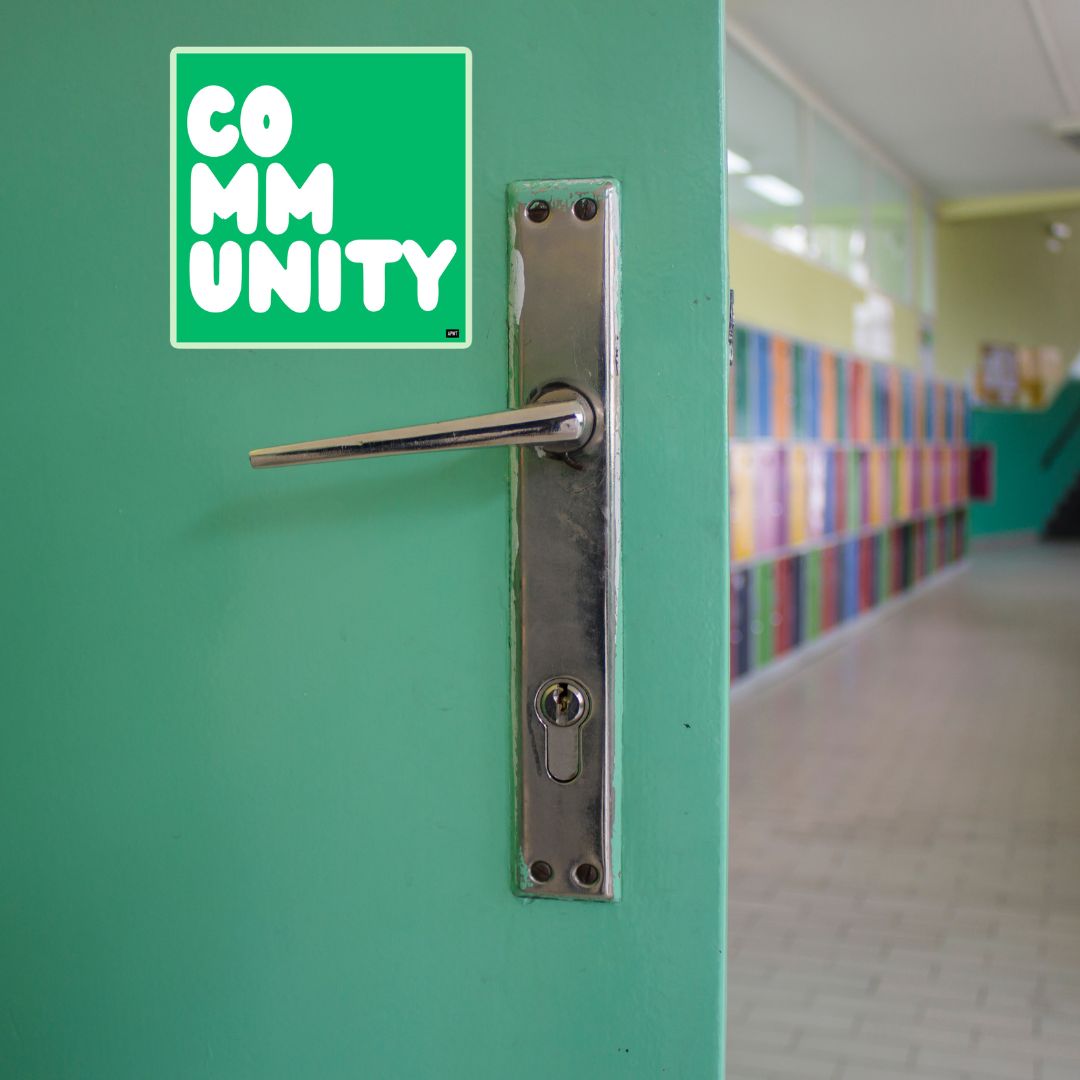 A Community in Green Grass Vinyl Sticker