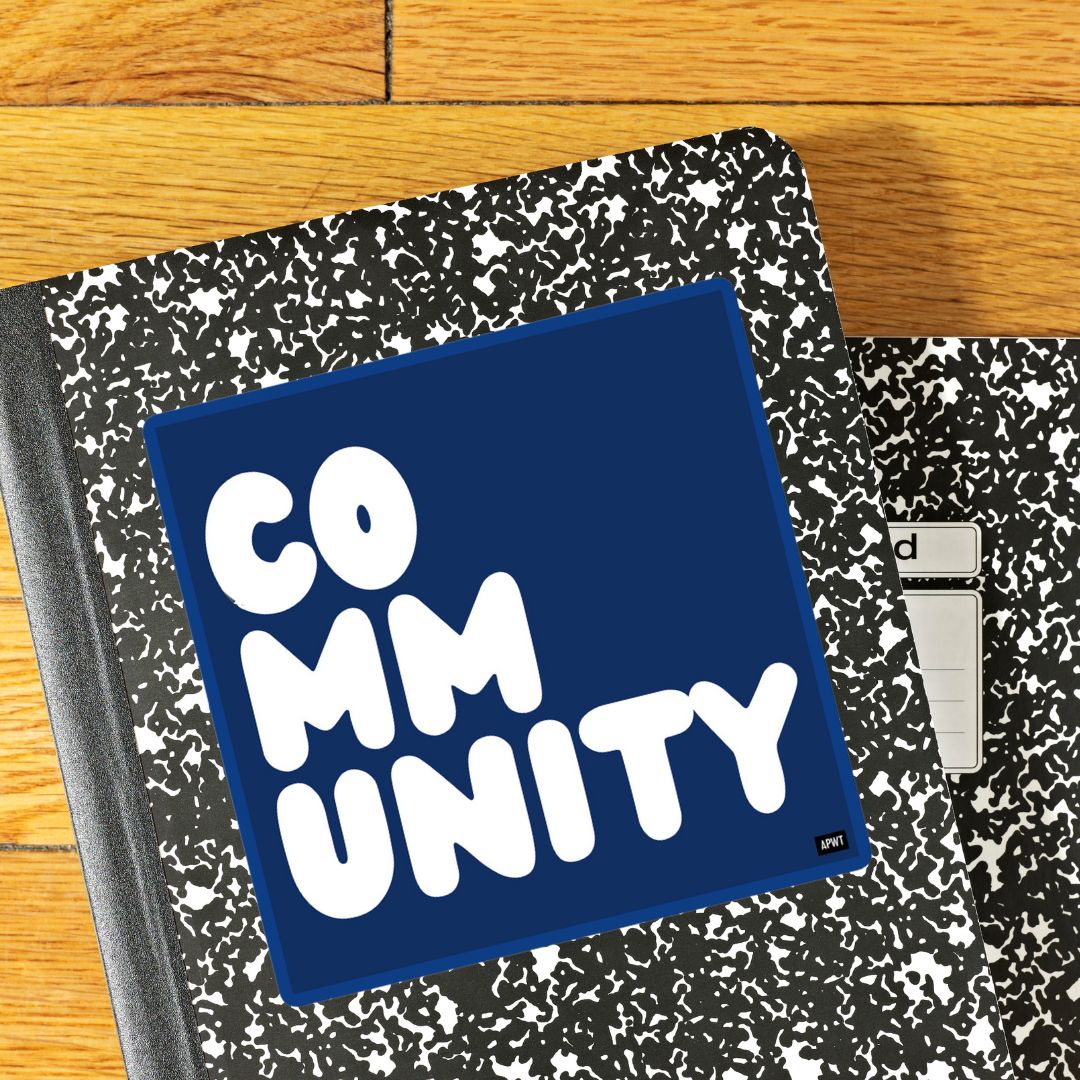 A Community in Dark Blue Vinyl Sticker