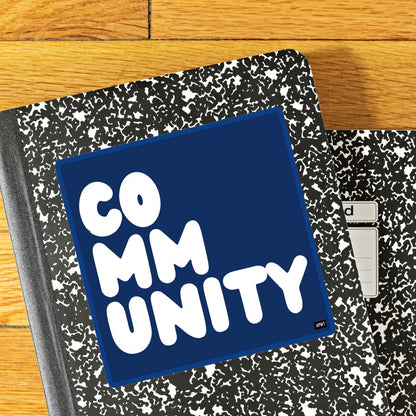 A Community in Dark Blue Vinyl Sticker