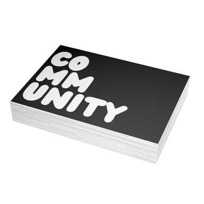 Community in Black and White Postcard Set - 2 Sizes Available, Quantities of 10, 30, 50