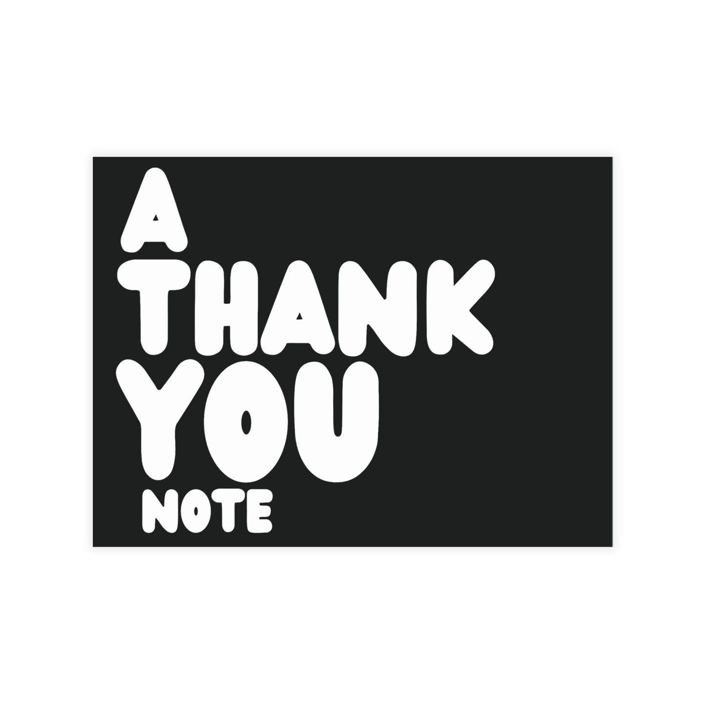 A Thank You Note in Black and White Postcard Set - 2 Sizes Available, Quantities of 10, 30, 50