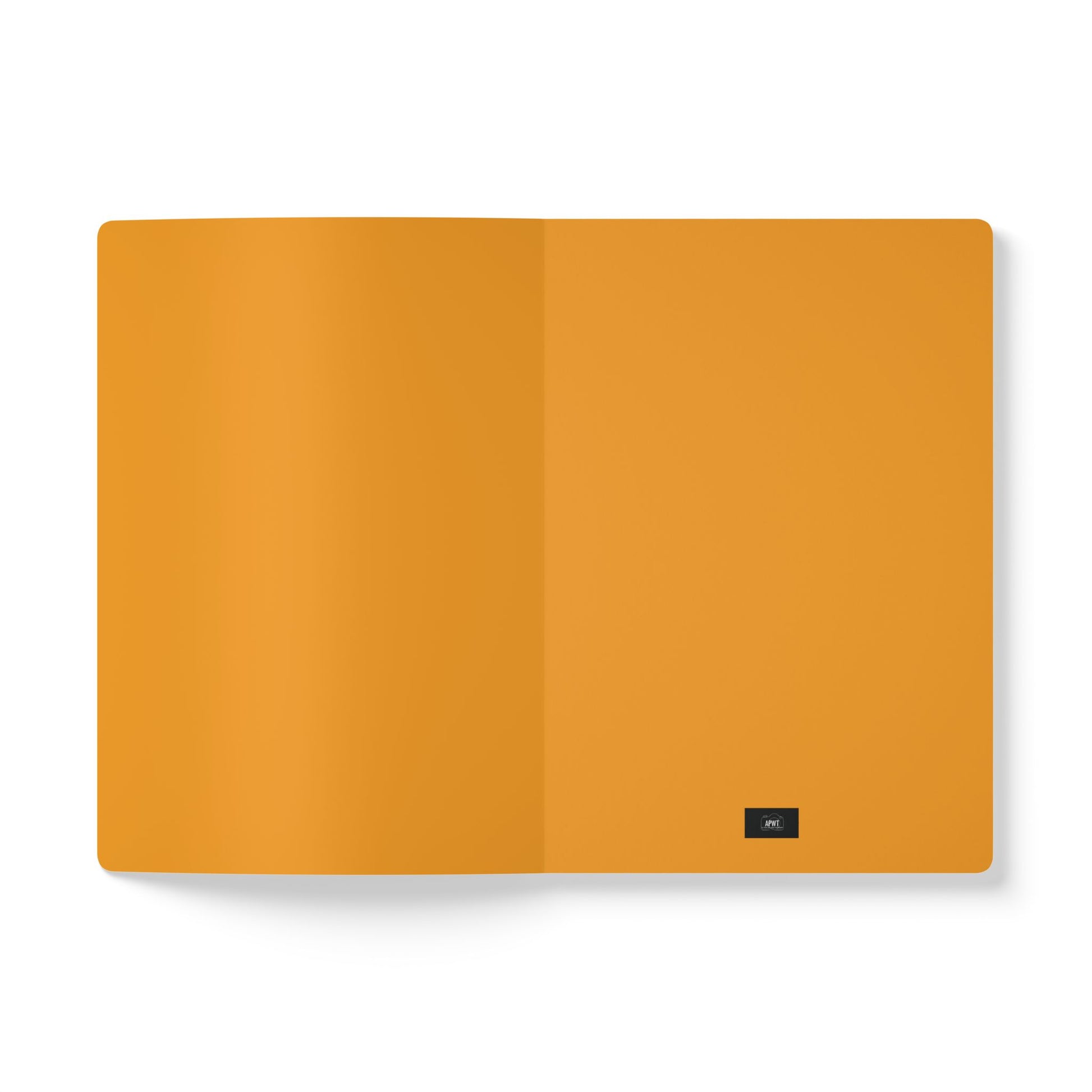 The inside front cover of A side view of A Community in Orange Soft Cover Journal - The APWT Gift Shop