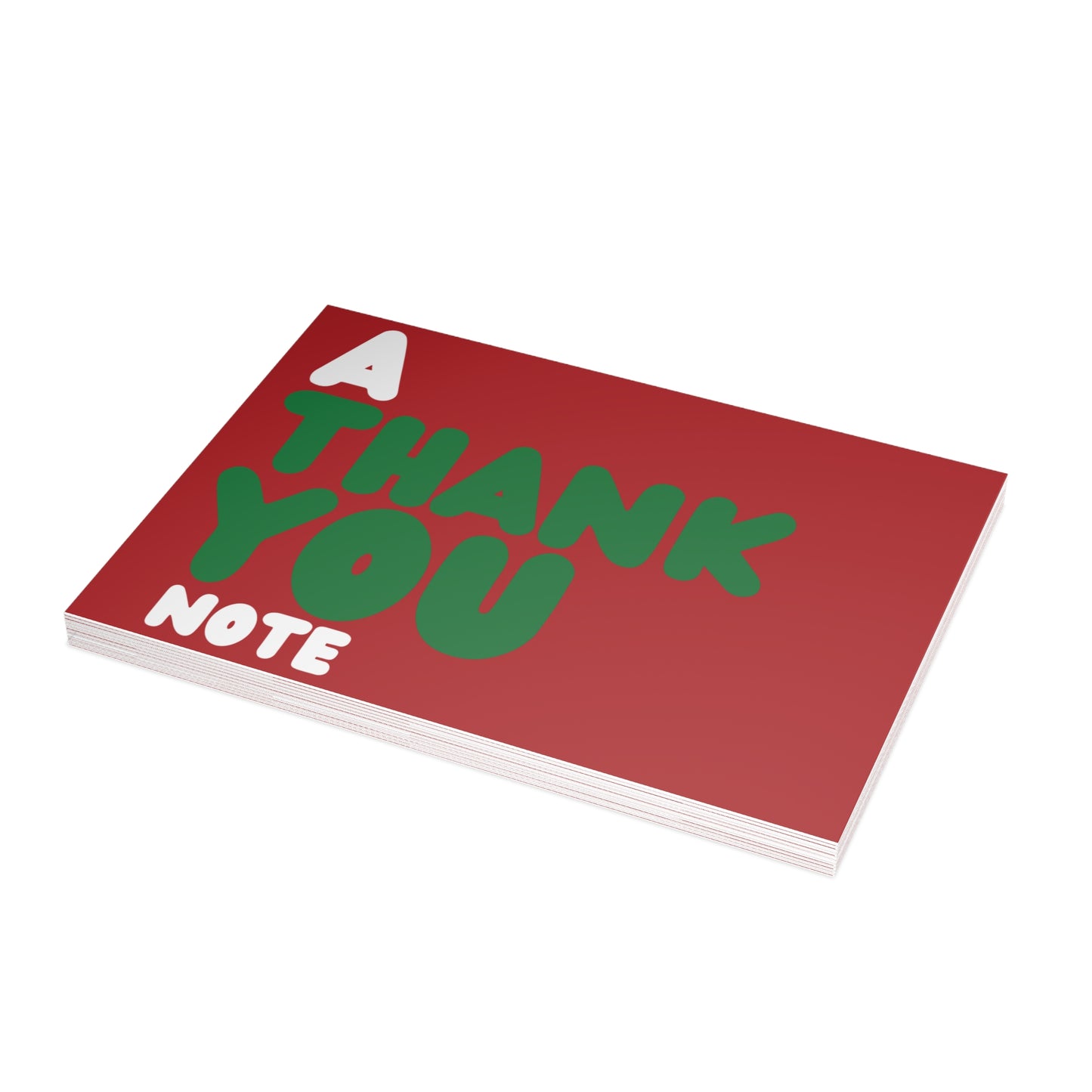 A Holiday Thank You Note in Red Postcard Set - 2 Sizes Available, Quantities of 10, 30, 50