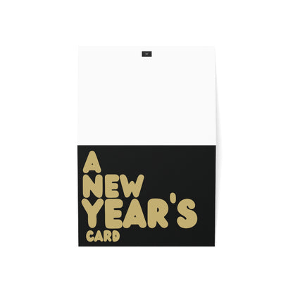 A New Year's Card in Black and Gold Greeting Card Set - 2 Sizes Available, Quantities of 10, 30, 50