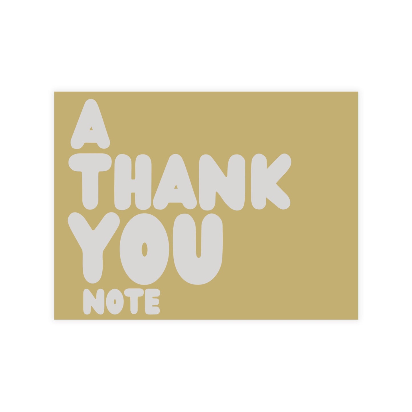 A Thank You Note in Gold and Grey Postcard Set - 2 Sizes Available, Quantities of 10, 30, 50