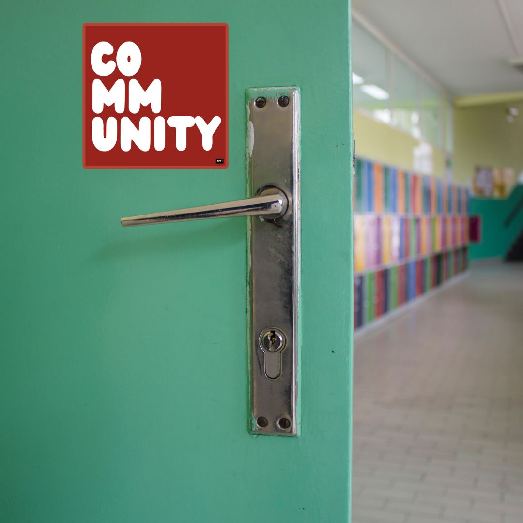 A Community in Apple Red Vinyl Sticker