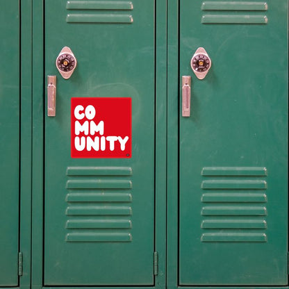 A Community in Balloon Red Vinyl Sticker