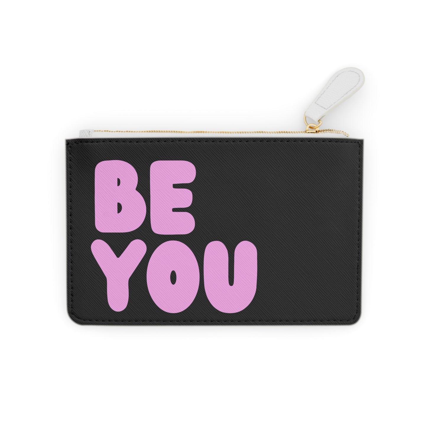 Be You Love in Black and Pink Small Zip-Up Pouch