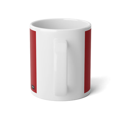 Exhausted in Red and White Jumbo Mug - The APWT Gift Shop