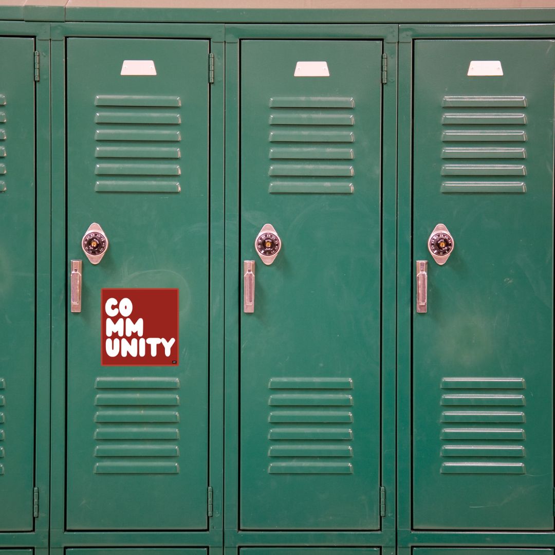 A Community in Apple Red Vinyl Sticker