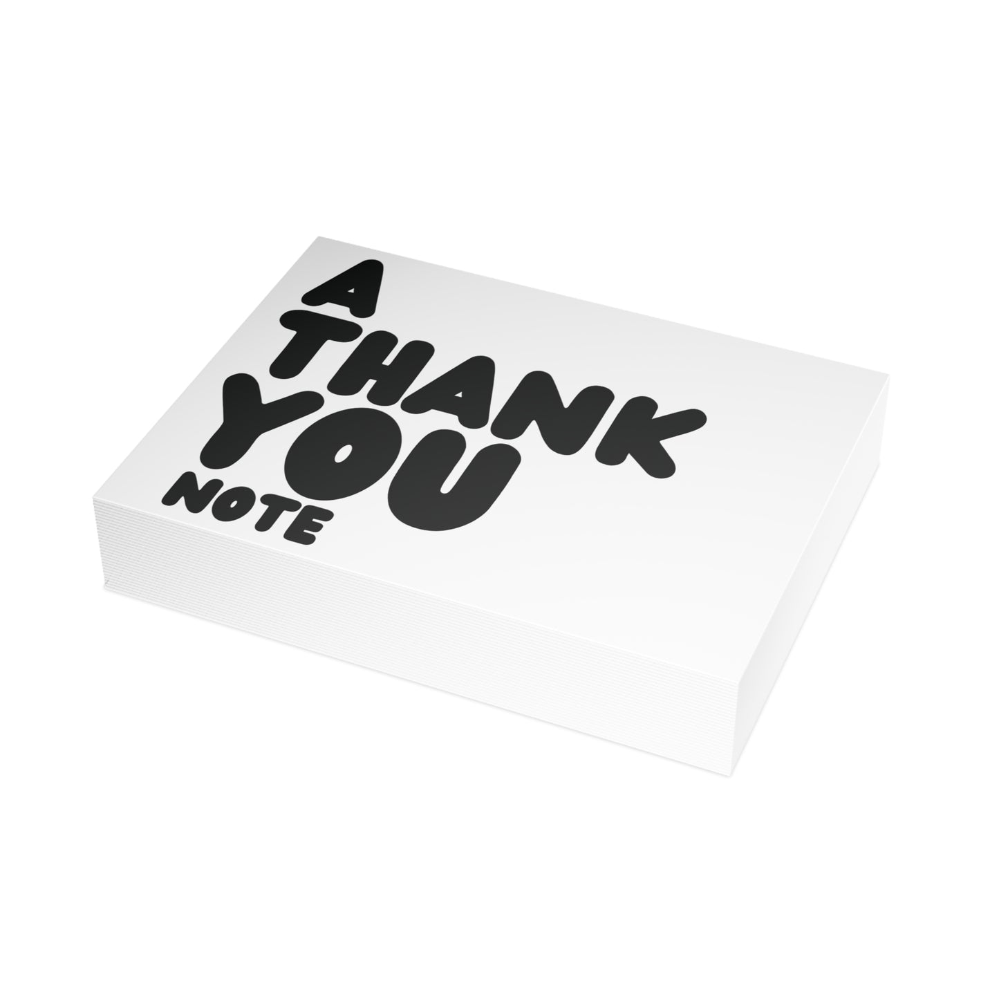 A Thank You Note in White Postcard Set - 2 Sizes Available, Quantities of 10, 30, 50