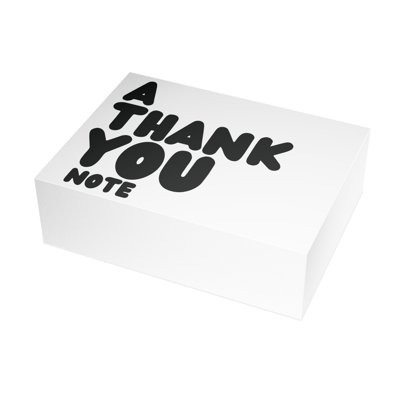 A Thank You Note in White Postcard Set - 2 Sizes Available, Quantities of 10, 30, 50