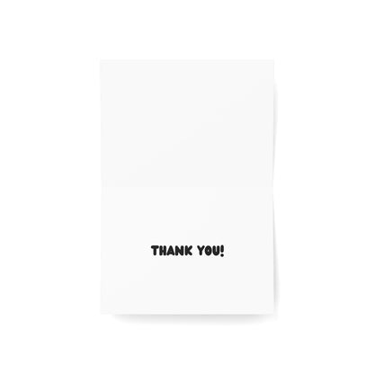 A Thank You Card in Black and White Greeting Card Set - 2 Sizes Available, Quantities of 10, 30, 50