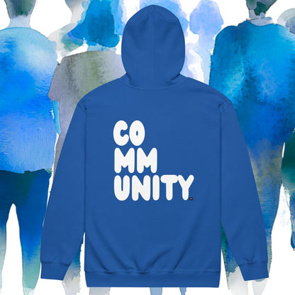 A Community in Ocean Blue Unisex Zip-Up Hoodie