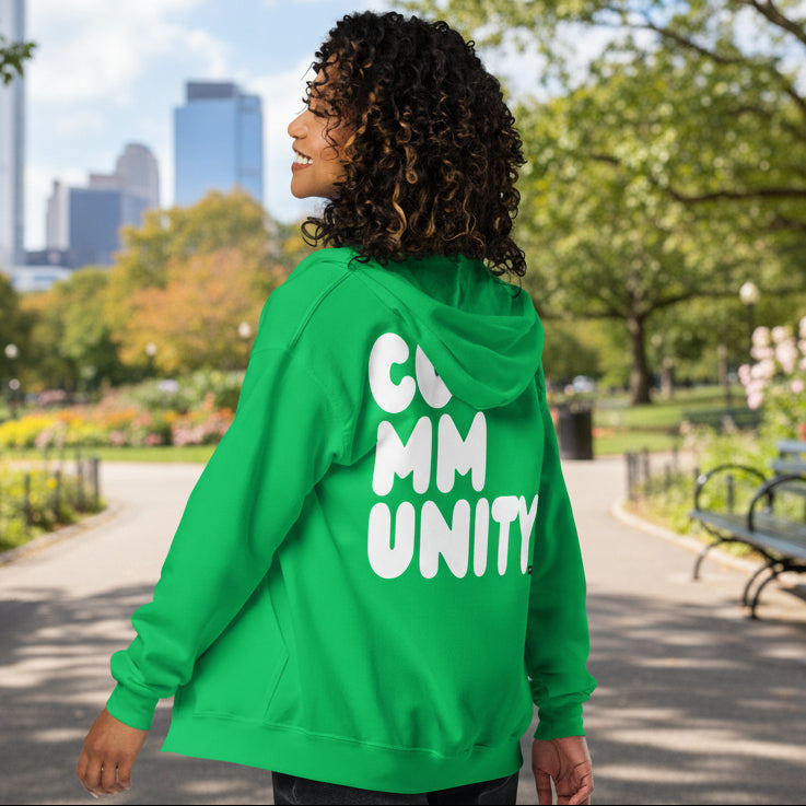 A Community in Green Spaces Unisex Zip-Up Hoodie - Woman