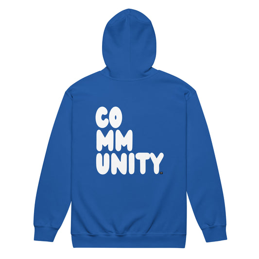 A Community in Ocean Blue Unisex Zip-Up Hoodie