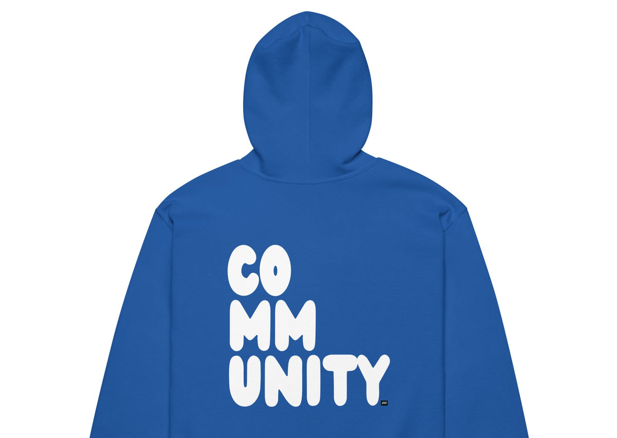 A Community in Ocean Blue Unisex Zip-Up Hoodie