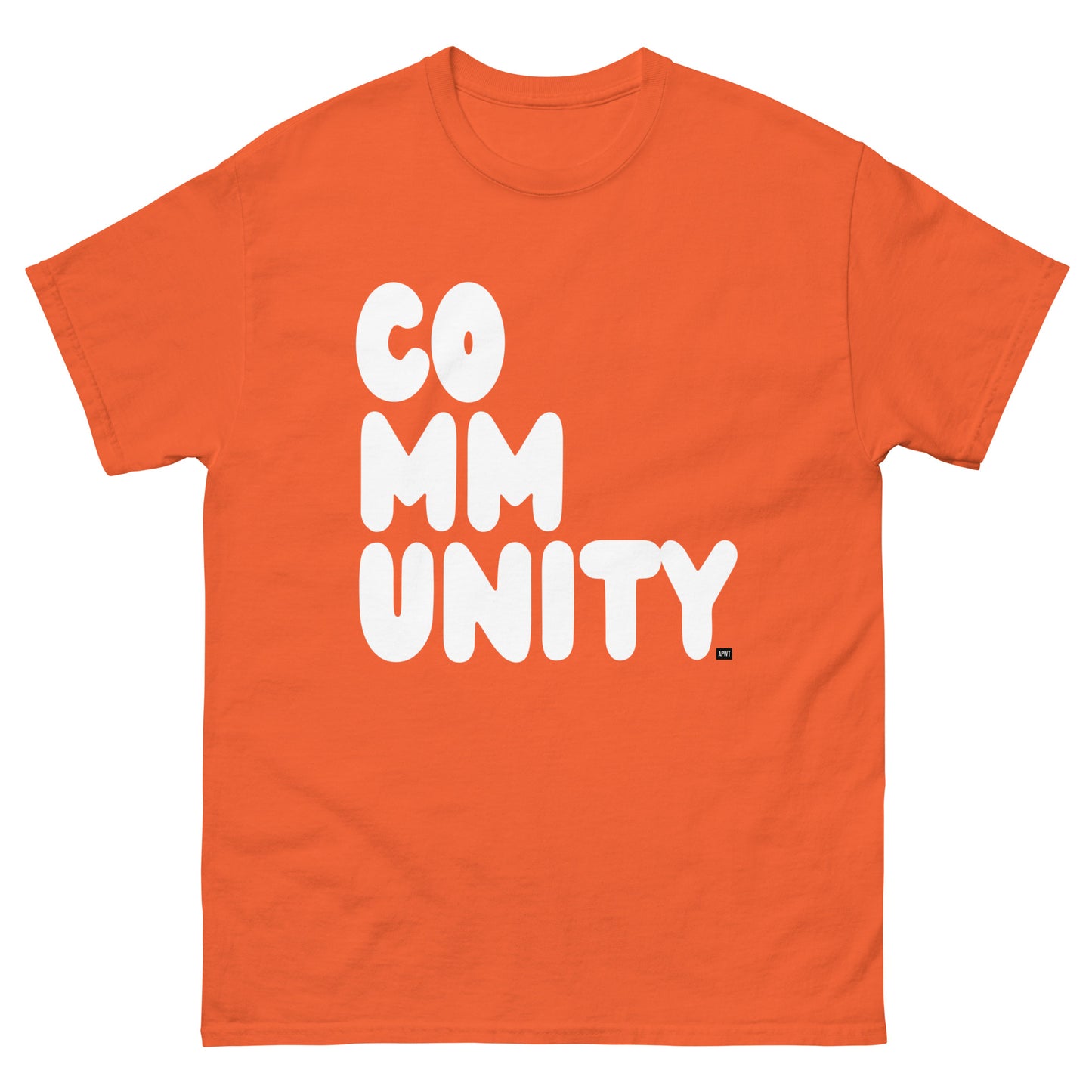A Community in Orange Citrus Unisex T-Shirt from the APWT Gift Shop