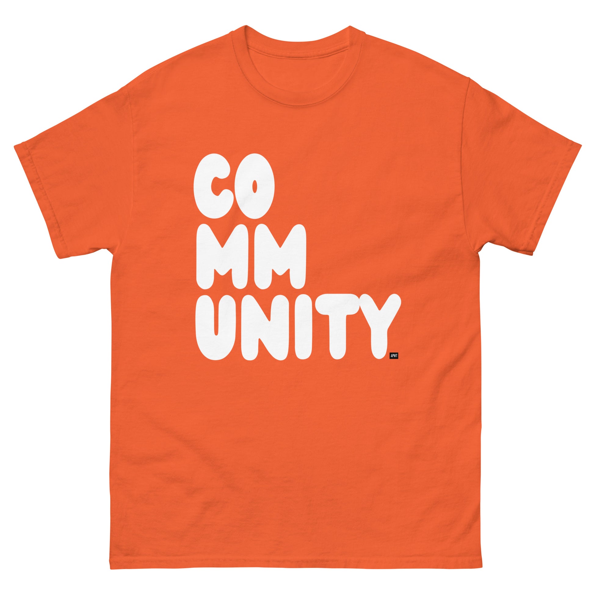 A Community in Orange Citrus Unisex T-Shirt from the APWT Gift Shop