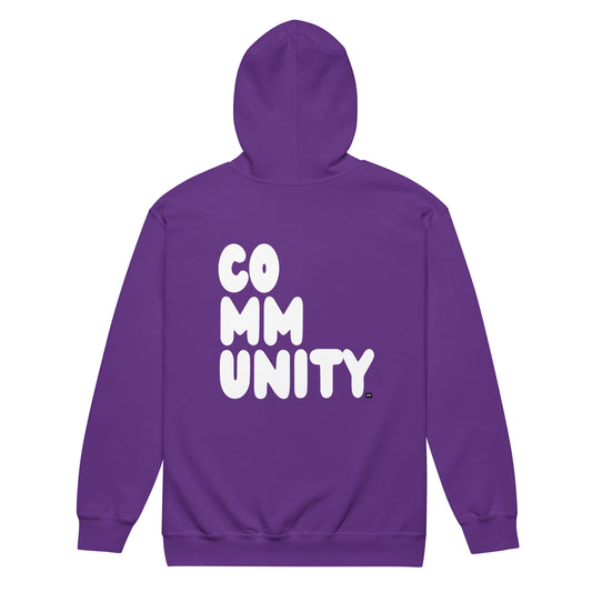 A Community in Purple Flower Unisex Zip-Up Hoodie