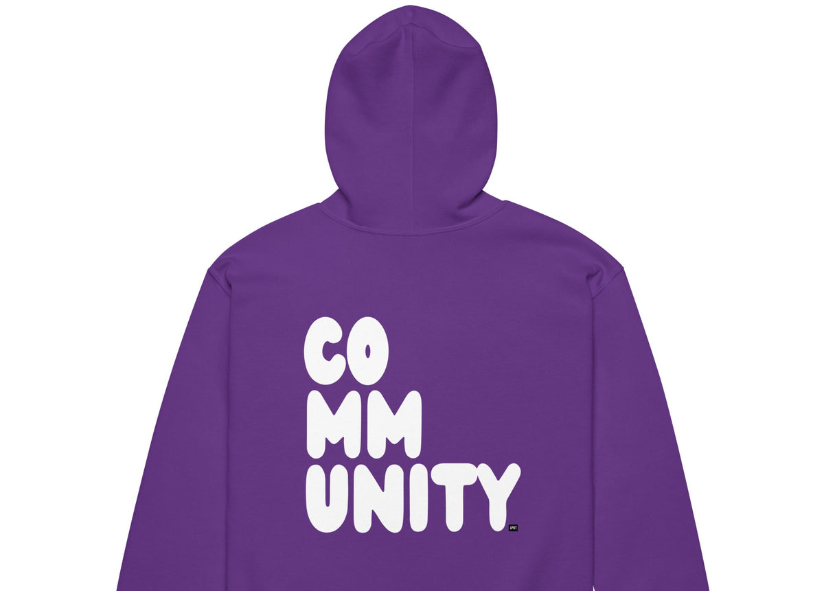 A Community in Purple Flowers Unisex Zip-Up Hoodie