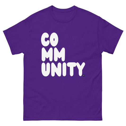 A Community in Purple Flowers Unisex T-Shirt from the APWT Gift Shop
