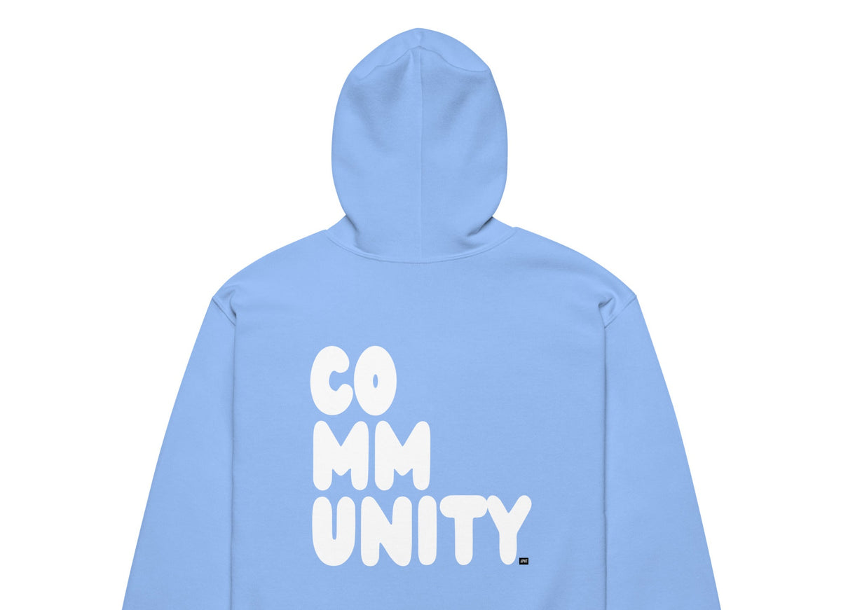 A Community in Sky Blue Unisex Zip-Up Hoodie