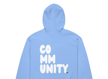 A Community in Sky Blue Unisex Zip-Up Hoodie