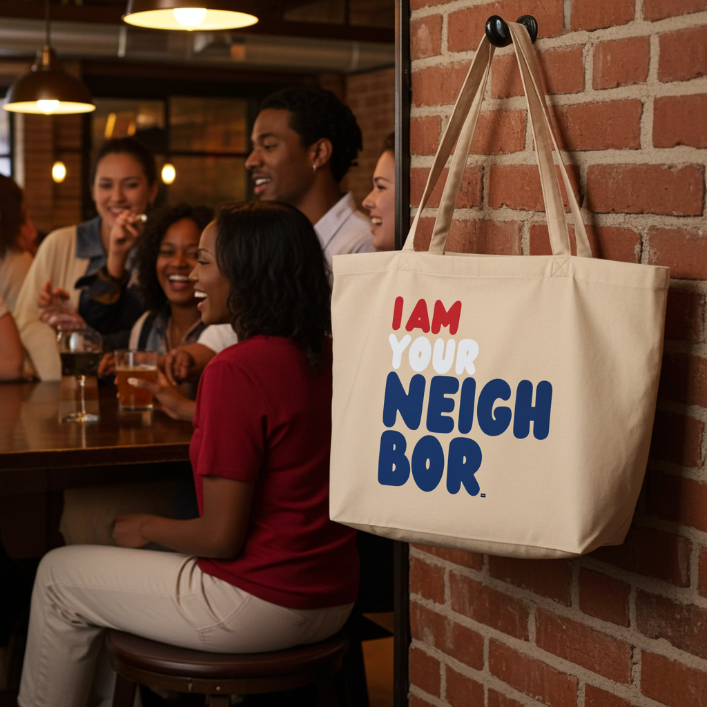 I Am Your Neighbor in Turmoil jumbo Tote Bag