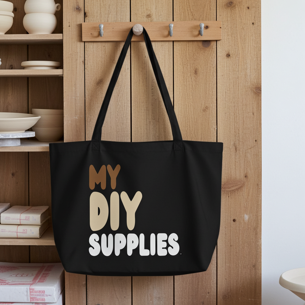 My DIY Supplies Jumbo Black Tote Bag - The APWT Gift Shop