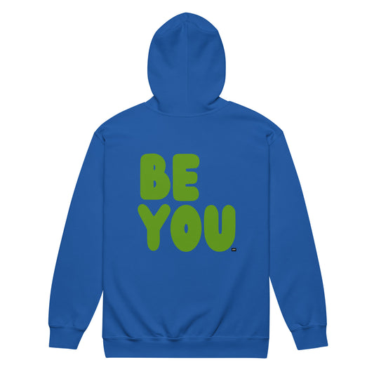 Be You in Blue and Green Unisex Zip-Up Hoodie
