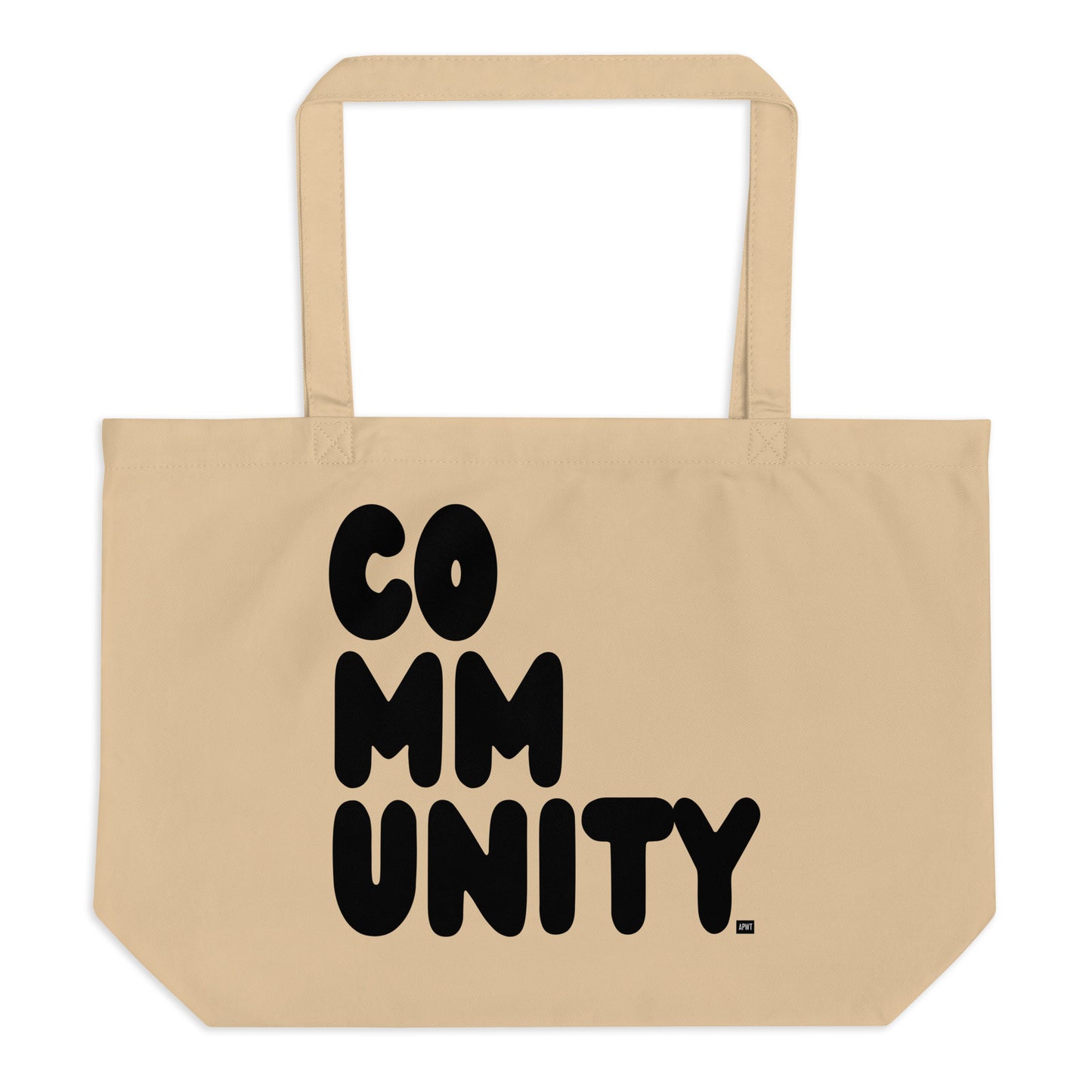 Community in Black and White Tote Bag from the APWT Gift Shop Flat