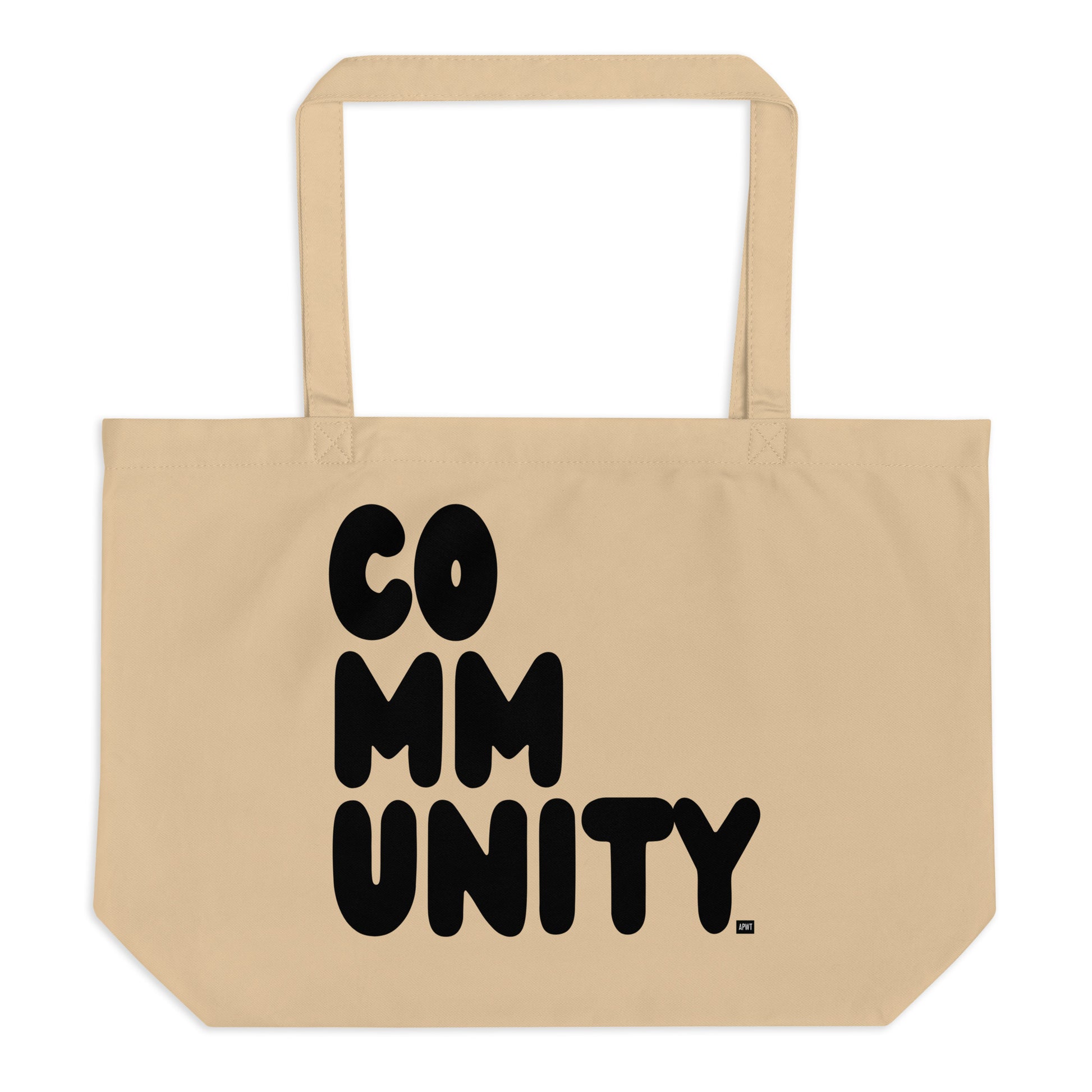 Community in Black and White Tote Bag from the APWT Gift Shop Flat