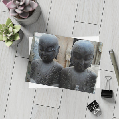 Buddhist Monk Statues Postcard Set - 2 Sizes Available, Quantities of 10, 30, 50