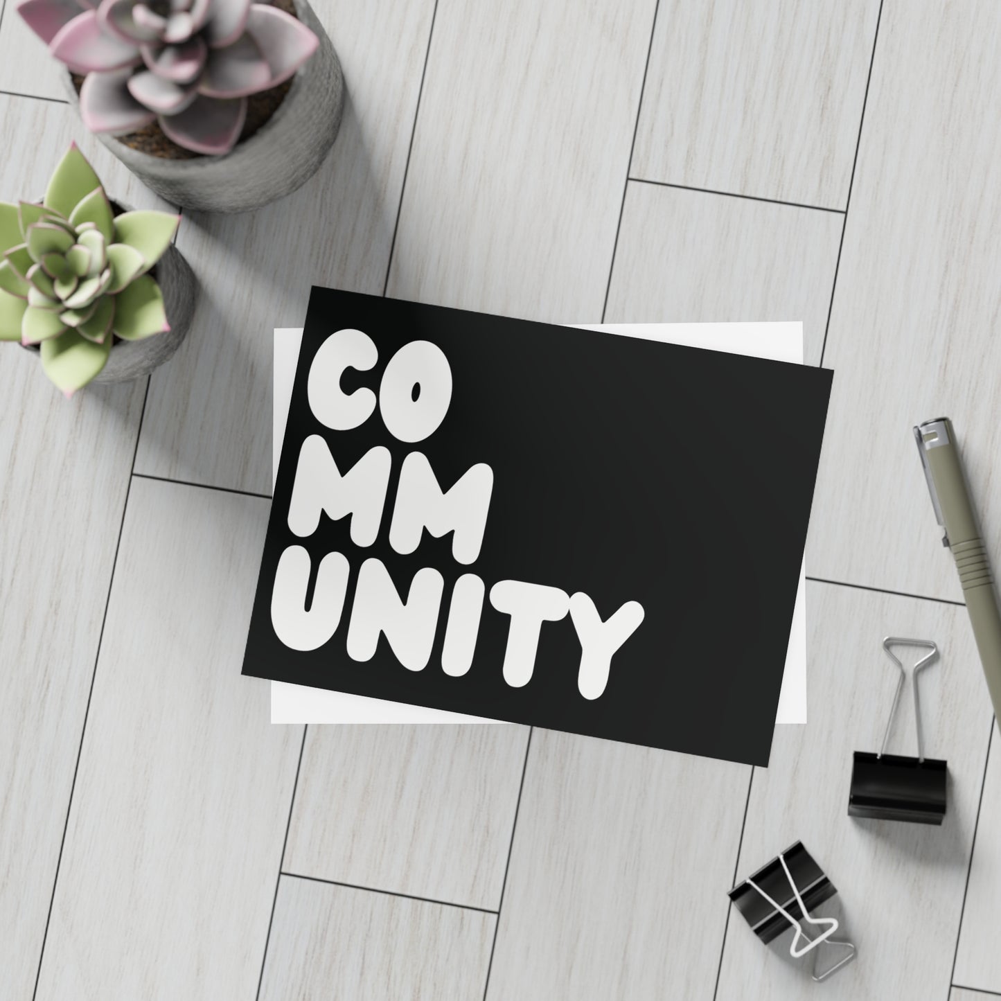 Community in Black and White Postcard Set - 2 Sizes Available, Quantities of 10, 30, 50