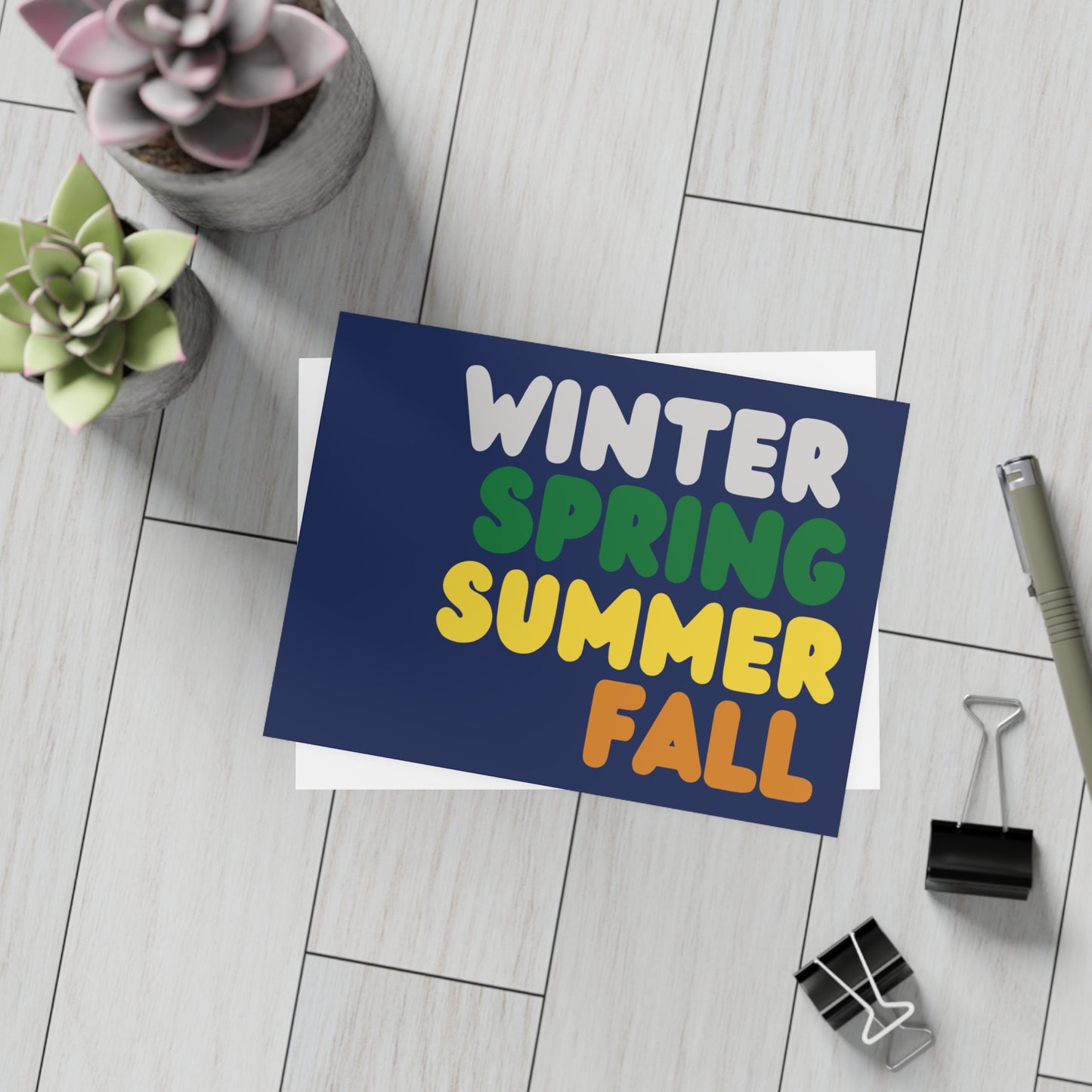 Blue Winter Seasons Postcard Set - 2 Sizes Available, Quantities of 10, 30, 50