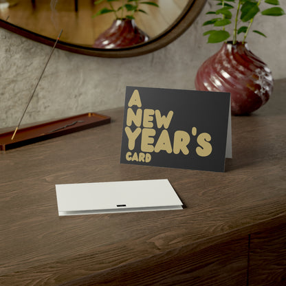 A New Year's Card in Black and Gold Greeting Card Set - 2 Sizes Available, Quantities of 10, 30, 50