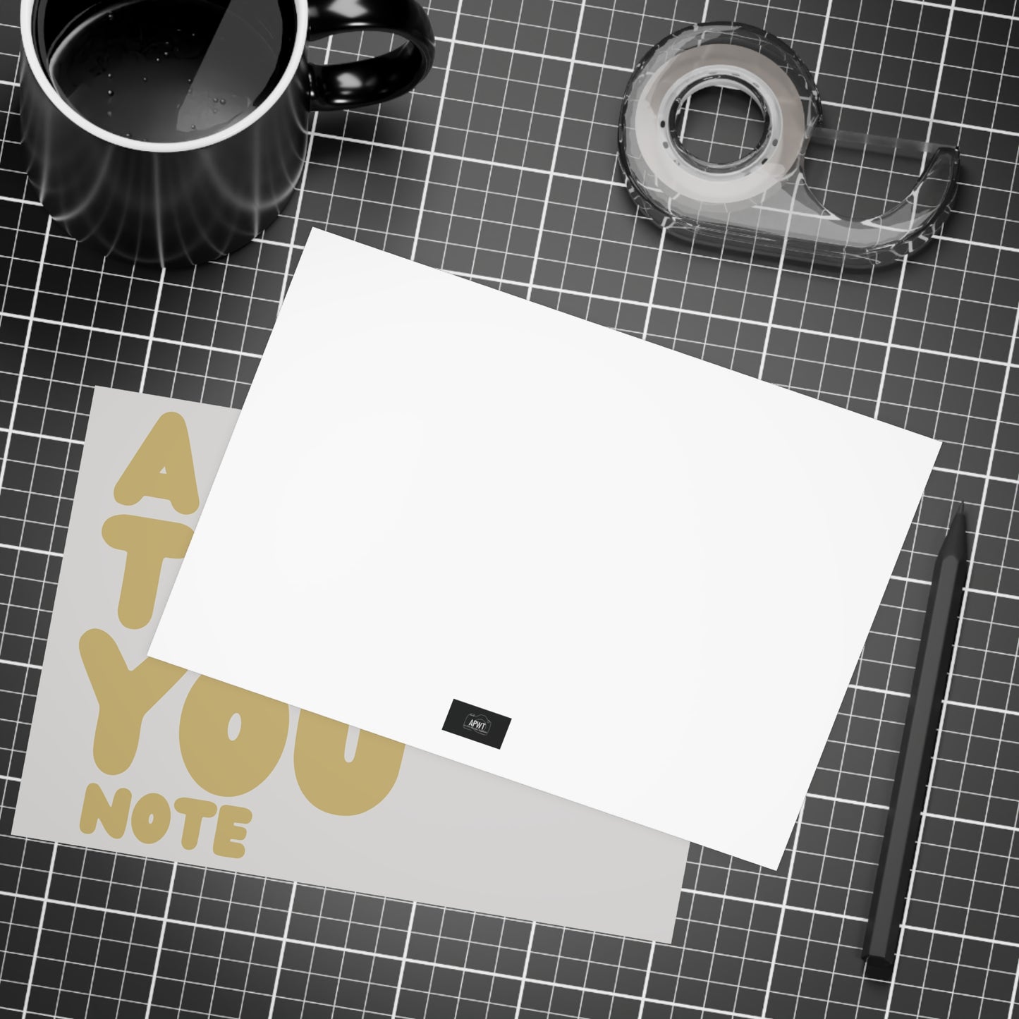 A Thank You Note in Grey and Gold Postcard Set - 2 Sizes Available, Quantities of 10, 30, 50