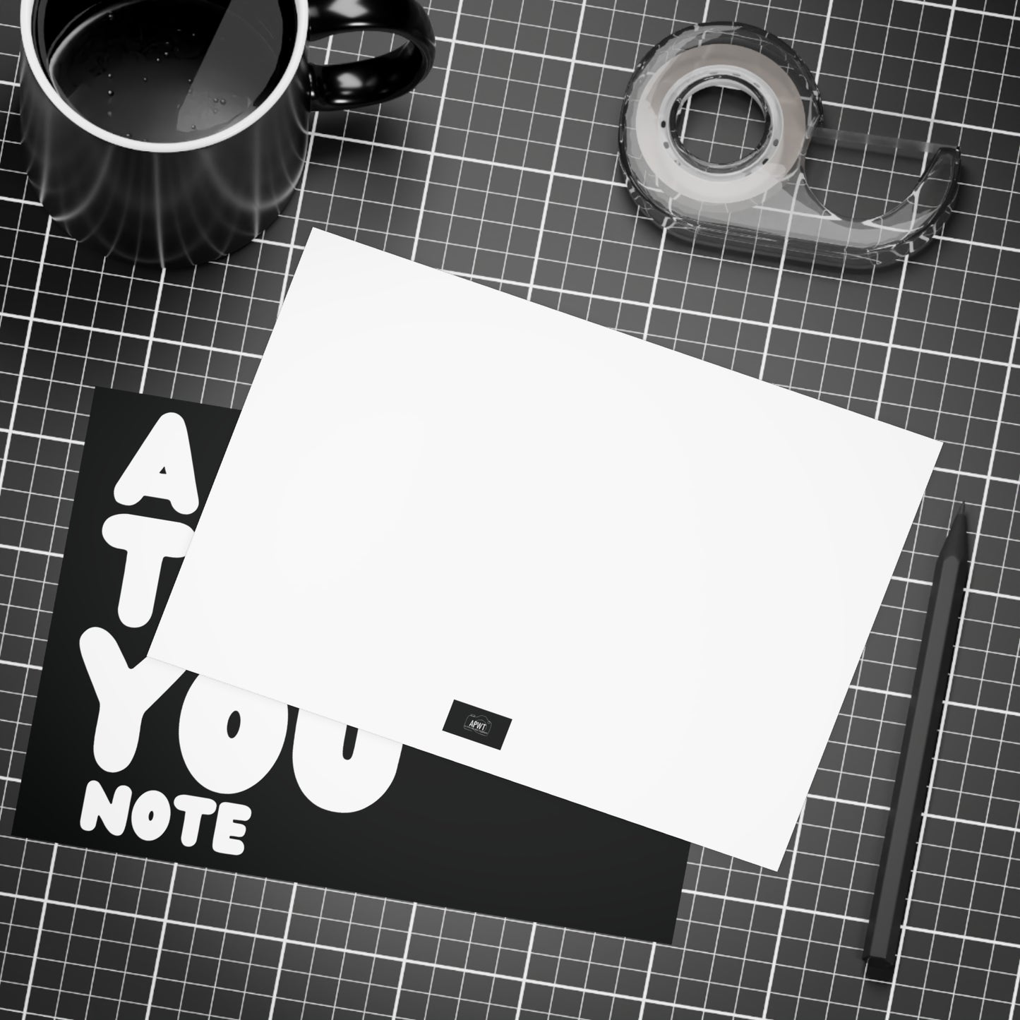 A Thank You Note in Black and White Postcard Set - 2 Sizes Available, Quantities of 10, 30, 50