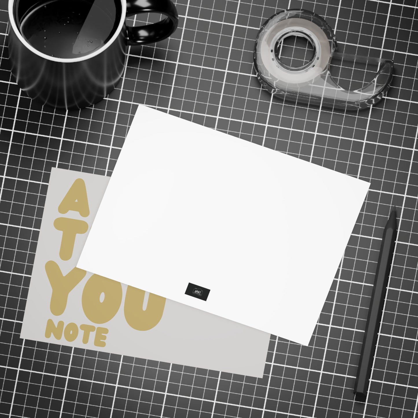 A Thank You Note in Grey and Gold Postcard Set - 2 Sizes Available, Quantities of 10, 30, 50