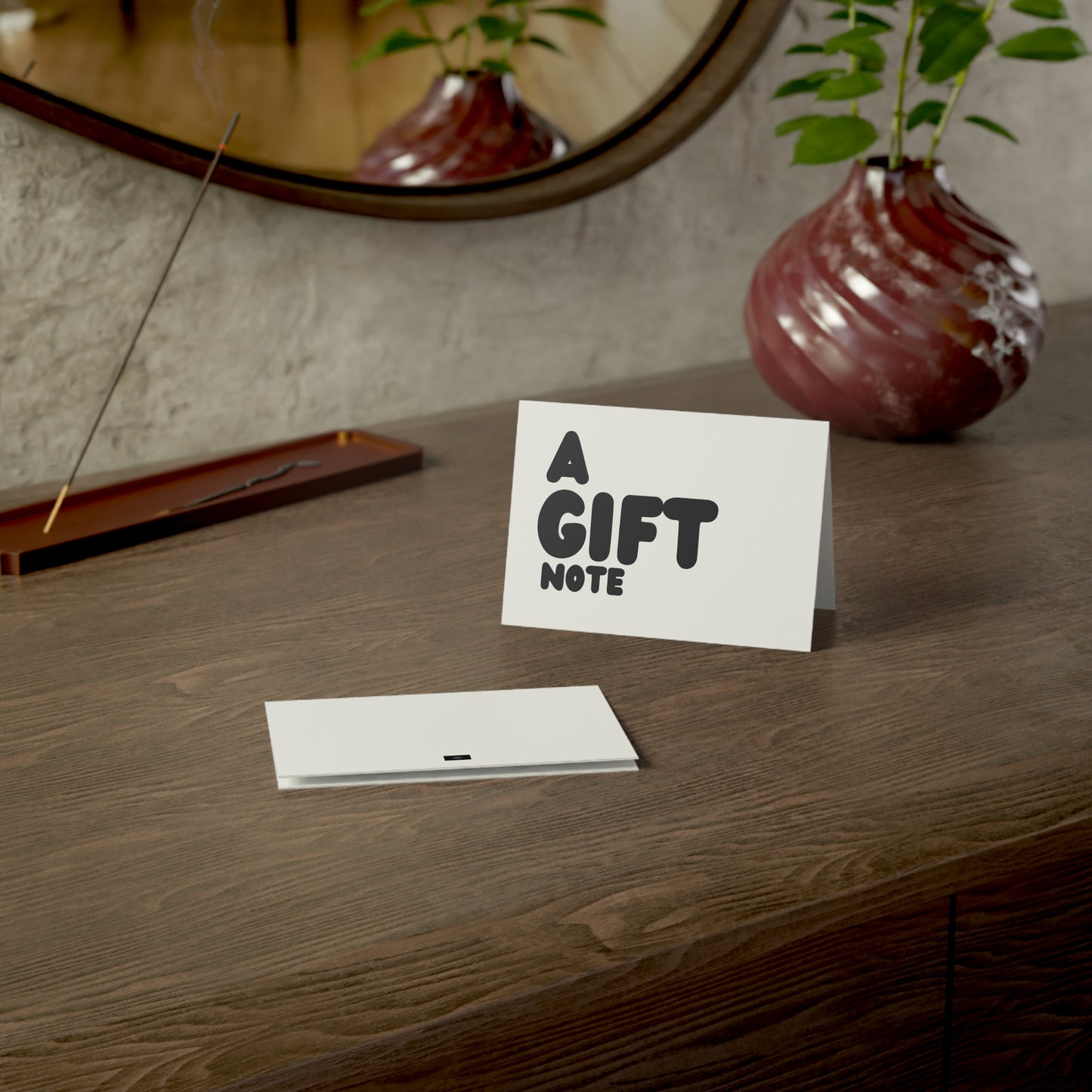 A Gift Note in White and Black Card Set - Quantities of 10, 30, 50