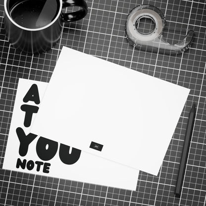 A Thank You Note in White Postcard Set - 2 Sizes Available, Quantities of 10, 30, 50