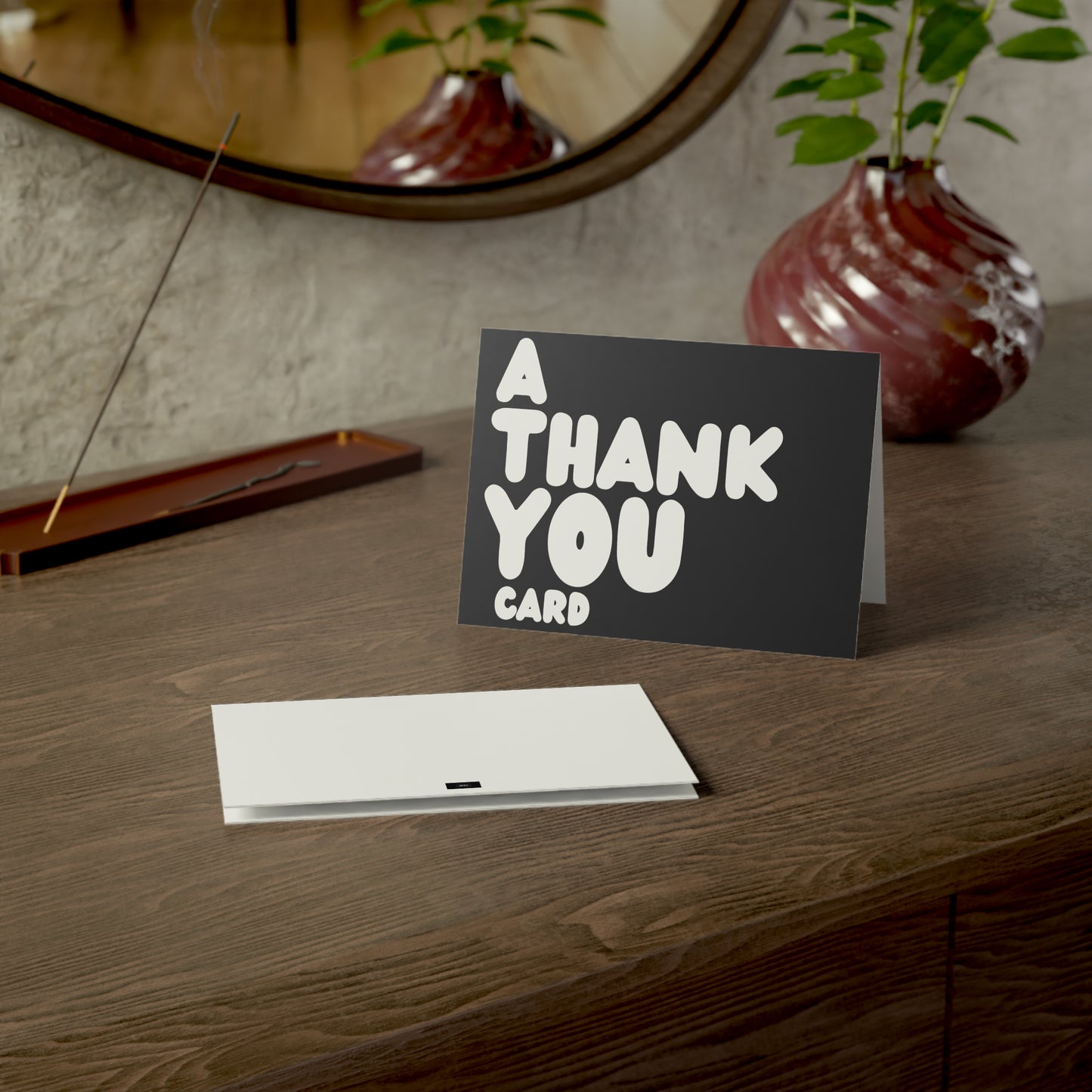 A Thank You Card in Black and White Greeting Card Set - 2 Sizes Available, Quantities of 10, 30, 50